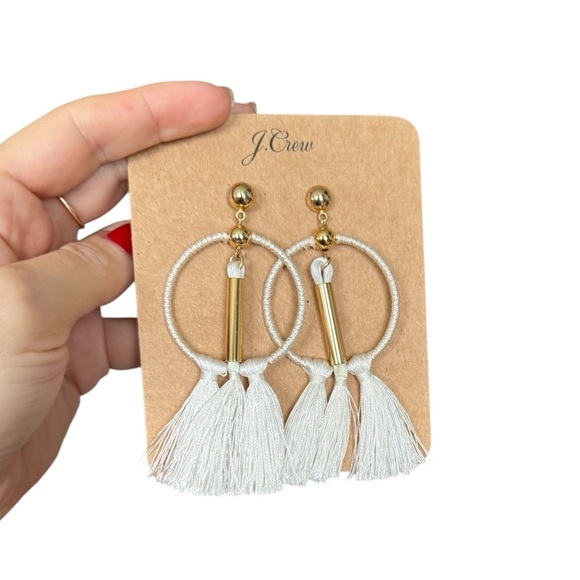 J. Crew Gold and White Tassel Earrings - Picture 4 of 7